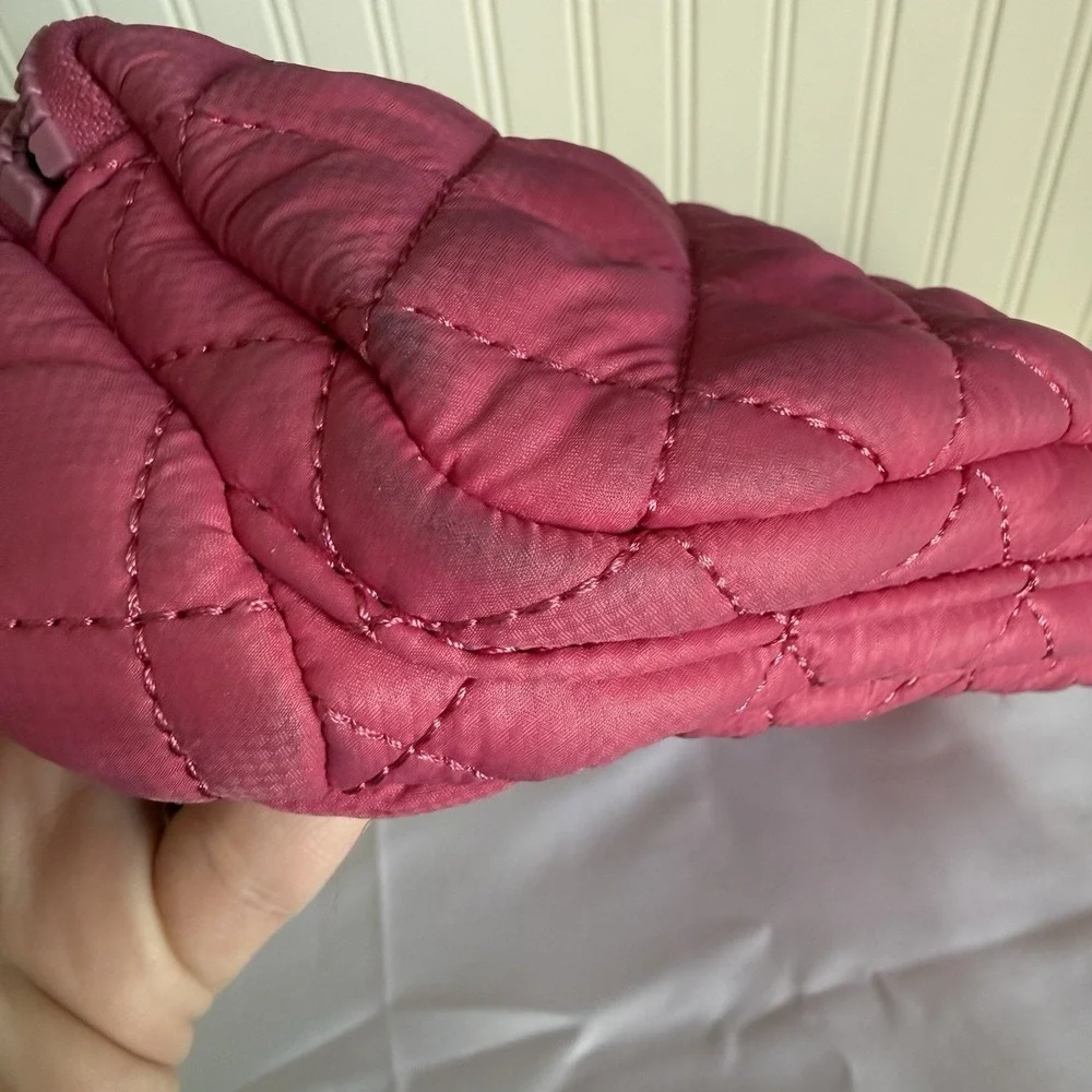 MZ Wallace Zinnia Pink Metro Quilted Sling Fanny Pack Belt Bag Handbag Purse